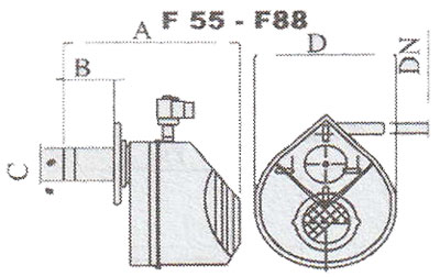 شماتیک مشعل ایران رادیاتور مدل F55 و F88